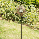 ATHLERIA Garden Solar Lights Outdoor, Sun Decor, Crackle Glass Ball Waterproof Metal Decorative Stakes Lights for Lawn,Patio,Pathway,Yard (Sun)