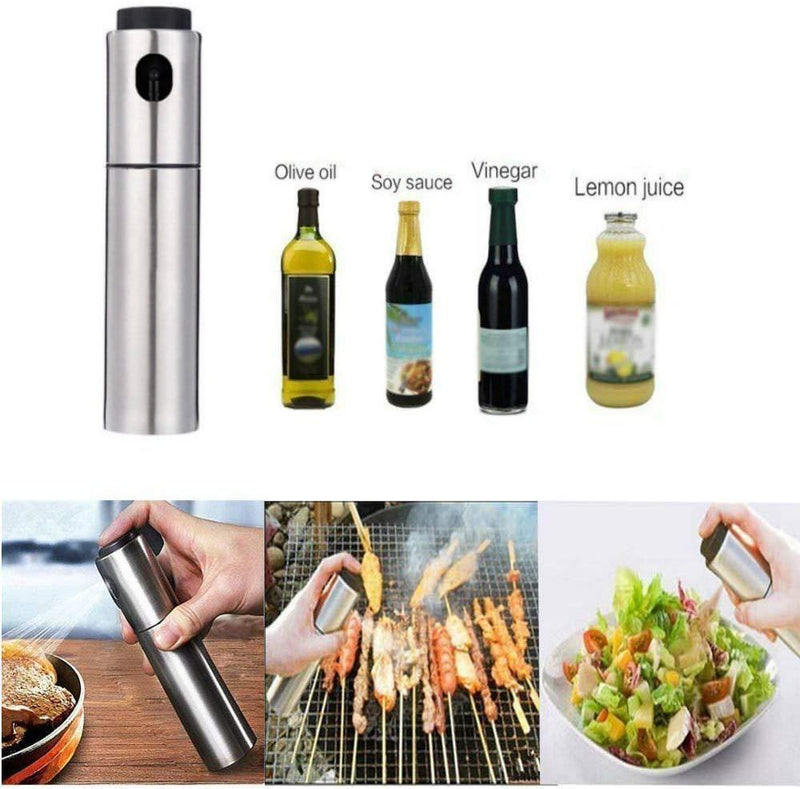 Kitchen Joy 100ml Food Grade Stainless Steel Refillable Olive Oil sprayer for cooking, Salad Oil Dressing,BBQ, Grilling and Roasting, JSDOIN Cooking wine & Vinegar Sprayer