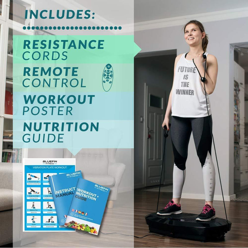 Bluefin Fitness Dual Motor 3D Vibration Platform | Oscillation, Vibration + 3D Motion | Huge Anti-Slip Surface | Bluetooth Speakers | Ultimate Fat Loss | Unique Design | Get Fit at Home