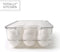 Totally Kitchen Plastic Egg Holder, BPA Free Fridge Organizer with Lid & Handles, Refrigerator Storage Container, 14 Egg Tray, Clear (2 Pack)