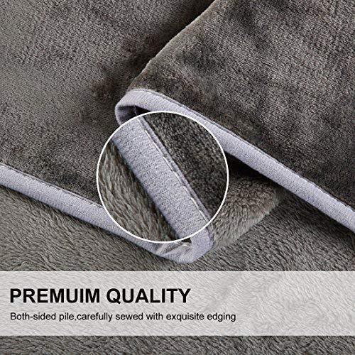 EMONIA Luxury Fleece Blanket,330GSM - King Size Blankets Super Soft Warm Fuzzy Lightweight Bed & Couch Blanket(Grey,90 x 108 inch)