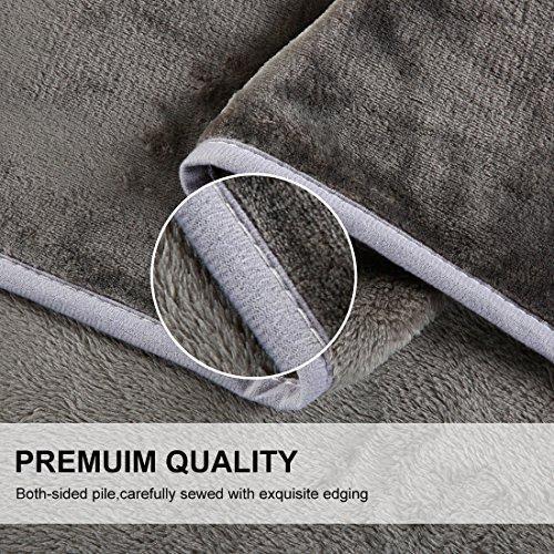 EMONIA Luxury Fleece Blanket - Queen Size Blankets Super Soft Warm Fuzzy Lightweight Bed & Couch Blanket (Grey, 90 x 90 inch)