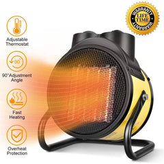 TRUSTECH Mica Heater - 1500W Mica Panel Heater with Adjustable Thermostat, Overheating Auto Shut Off - Quick Heating, Ultra Quiet, Tip-Over Protection, Wall Mount / Free Stand, Universal Wheels, Black
