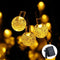 Icicle Solar String Lights 20FT 30 LED Crystal Globe Lights with 8 Modes, Solar Powered Waterproof Fairy Lights for Outdoor Garden Patio Backyard Xmas Holiday Party Decor, Warm White