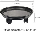 Amkoskr 2 Pack 13" Black Plant Caddy Round Movable Planter with Easy Moving Caster Wheels Dolly Trolley Tray Pallet Outdoor Indoor Tree Flower Stand Planter