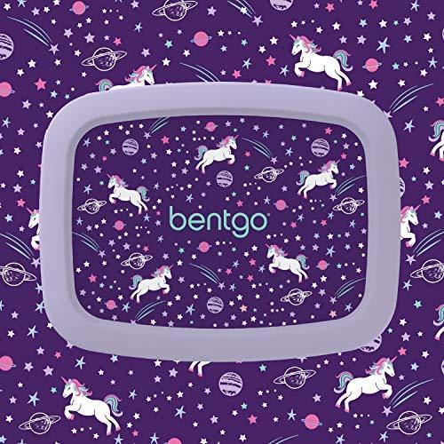 Bentgo Kids Prints (Unicorn) - Leak-Proof, 5-Compartment Bento-Style Kids Lunch Box - Ideal Portion Sizes for Ages 3 to 7 - BPA-Free and Food-Safe Materials