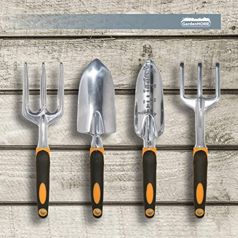 Gardening Tools, Garden Tools, Garden Tool Set, 5 Pieces Kit Gardening Gift Set, with 4 Heavy Duty Cast-Aluminium Tools and Garden Storage (3T)