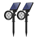 Nekteck Solar Lights Outdoor, 2-in-1 Solar Spotlights Powered 4 LED Adjustable Wall Light Landscape Lighting, Bright and Dark Sensing, Auto On/Off for Yard, Pathway, Walkway, Garden, Driveway, 2 Pack