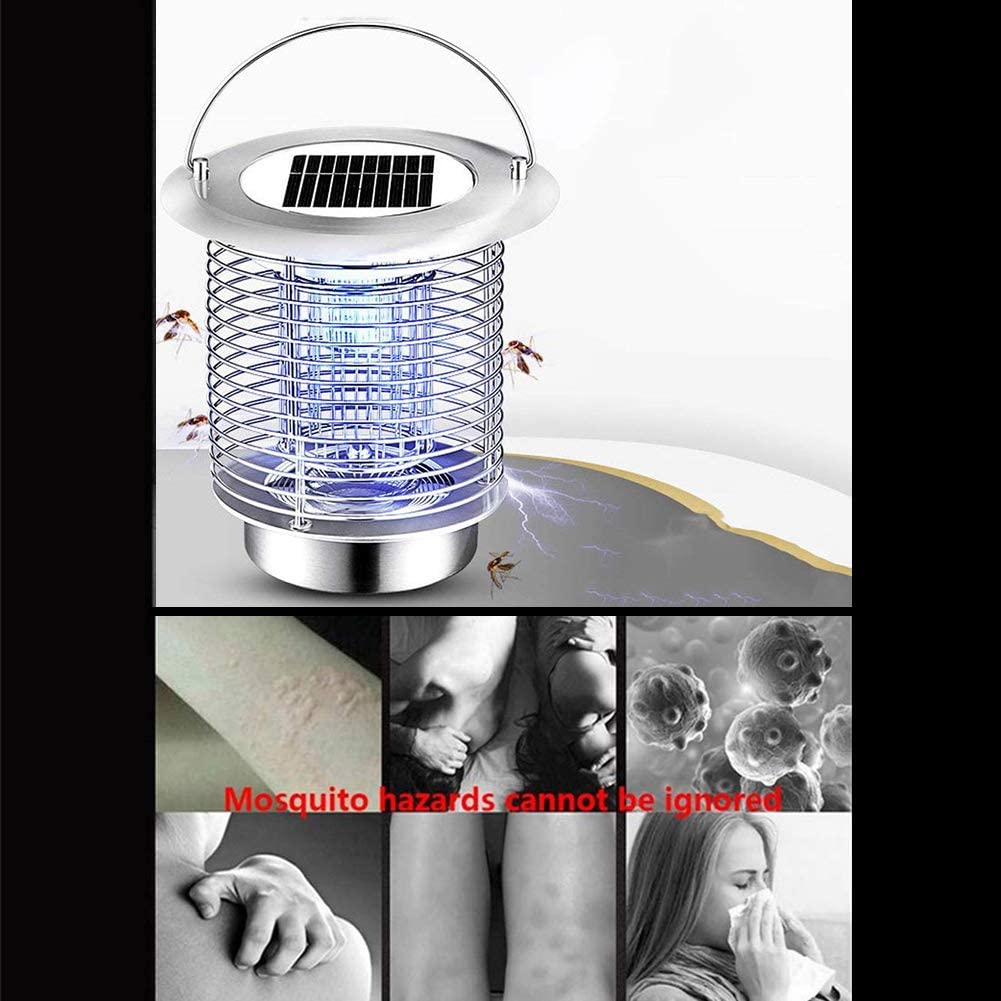 Nozkito Solar Electric Bugs Fly Mosquito Light Lamp, Indoor Outdoor Garden Modern Flashion LED Light Lamps for Residential House Garden Farm Commercial