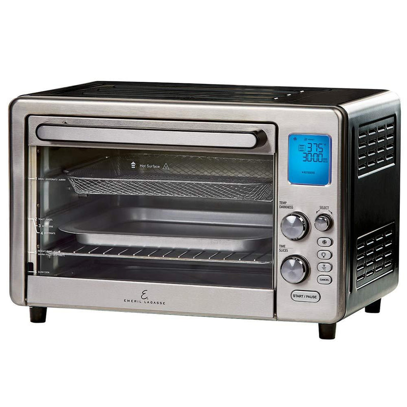 Septree Lagasse Power Air Fryer 360 Max XL Family Sized Better Than Convection Ovens Replaces a Hot Air Fryer Oven, Toaster Oven, Rotisserie, Bake, Broil, Slow Cook, Pizza, Dehydrator & More. Emeril Cookbook. Stainless Steel. (MAX 15.6” 19.7” x 13”)