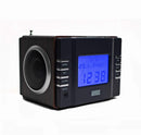 August MB300 Mini Wooden MP3 Stereo System and FM Clock Radio, with Card Reader, USB Port & AUX Jack (3.5mm Audio In), 2 x 3W Powerful Hi-Fi Speakers and Built-in Rechargeable Battery