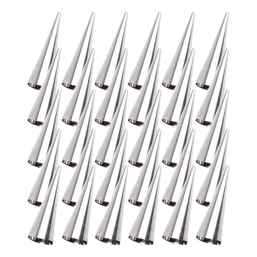 Tebery 30 Pcs Lady lock forms,Stainless Steel Pastry Cream Horn Molds,Free Standing Cone Shape