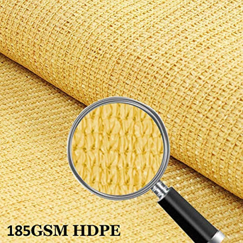 10' x 13' Sun Shade Sails Canopy Rectangle Sand, 185GSM Shade Sail UV Block for Patio Garden Outdoor Facility and Activities