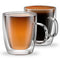 Stone & Mill 2 Glass Coffee Cups 12 oz, Insulated Double Wall Coffee Mugs AM-12 by Stone & Mill Homewares