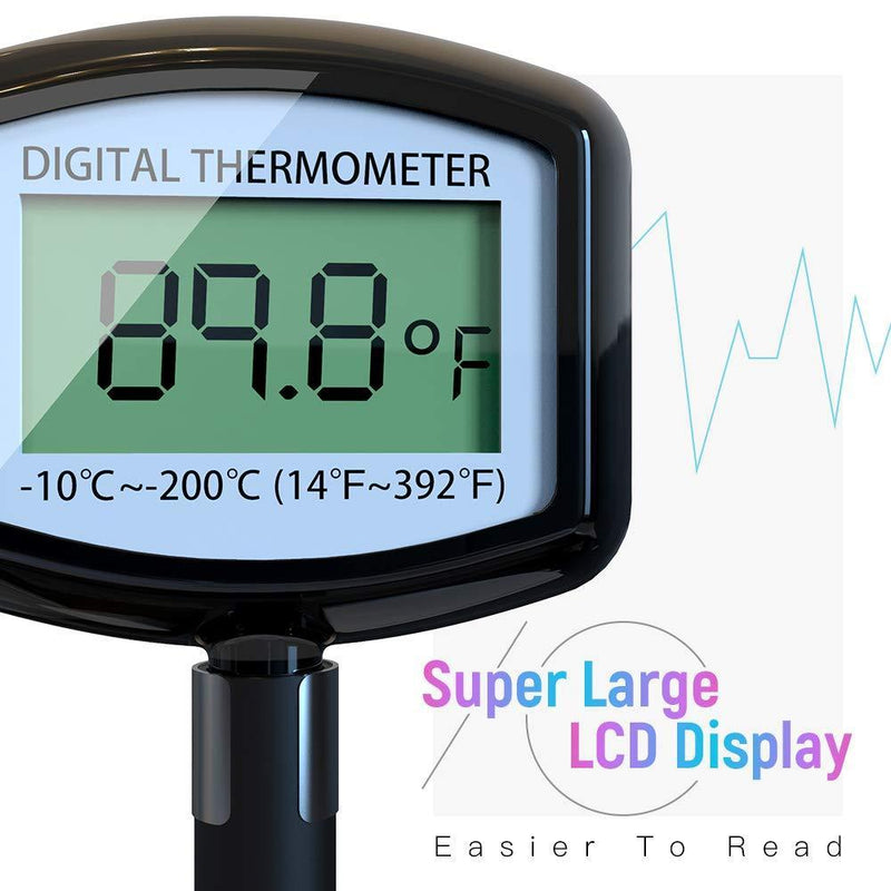 Meat Thermometer Large LCD Display - 5.3 Inches Super Long Probe Digital Cooking Thermometer