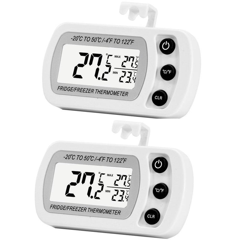 TSYMO  2 Pack Digital Refrigerator Freezer Thermometer,Max/Min Record Function with Large LCD Display