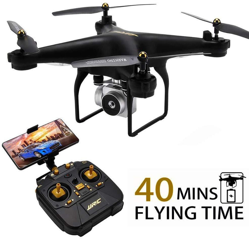 JJRC H68 RC Drone 40MINS Longer Flight Time Quadcopter with 720P Camera FPV Wifi Helicopter with 2 Batteries(20mins + 20mins), Altitude Hold, Headless Mode Remote Control Best Drone (Black)