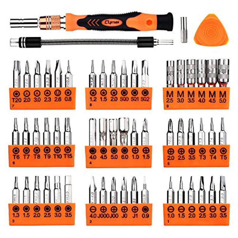 Cymas Precision Screwdriver Set, 58 in 1 with 54 Bits Magnetic Driver Kit,Electronics Repair &Disassemble Tool Kit for PC, iphone 7,iphone 6 and other Smart Phone, Tablet,Game Console, Clock, etc.