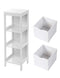 VASAGLE UBBC42WT Floor Cabinet Multifunctional Bathroom Storage Organizer Rack Stand, 2 Drawers, White