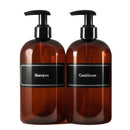 Bottiful Home-16 oz Refillable Empty Durable Translucent Amber PET Plastic Shampoo
