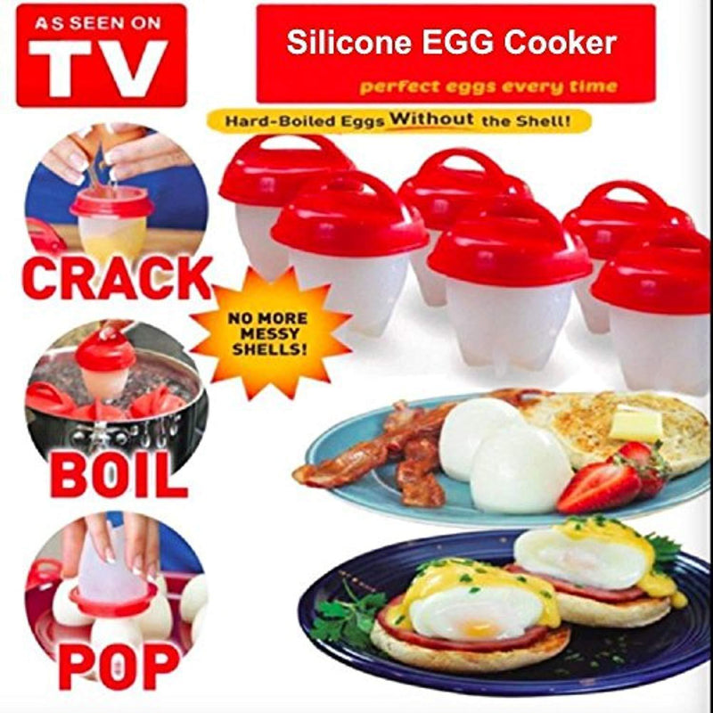 Perfect Egg Cooker, Egglettes, Hard Boiled Egg maker, Without The Shell, Nonstick Silicone, Egg Poachers, Free Avocado Knife, Quick Easy 6 Pack cups, BPA Free by EC Products