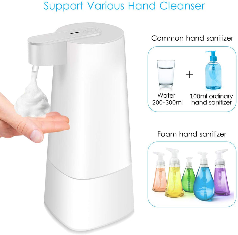 Hanamichi Soap Dispenser, Touchless Capacity Automatic Soap Dispenser Equipped w/Infrared Motion Sensor Waterproof Base Adjustable Switches Suitable for Bathroom Kitchen Hotel Restaurant