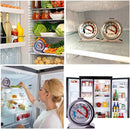 FOHO Durable Steel Refrigerator-Freezer Thermometer - Monitors The Internal Temperature of Your Refrigerator or Freezer, Hooks or Stands Alone