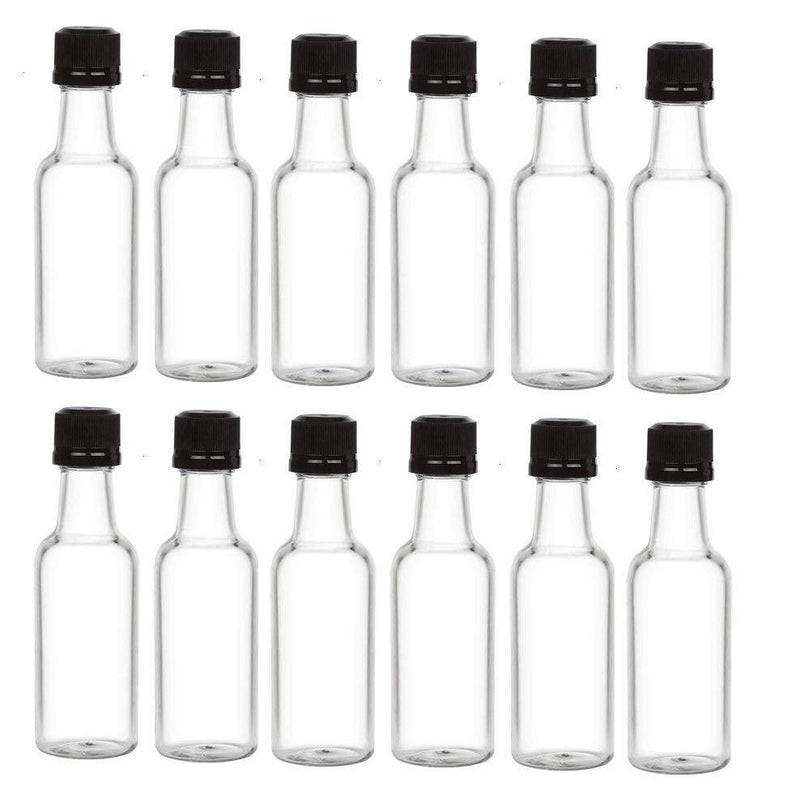 Nakpunar 12 pcs 50 ml Plastic Liquor Bottles with Gold Cap