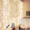 Juhefa Curtain Lights,USB Powered Fairy Lights String,IP64 Waterproof & 8 Modes Twinkle Lights for Parties, Bedroom Wedding,Valentines' Day Wall Decorations (300 LEDs,9.8x9.8Ft, Warm White)