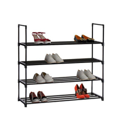 HOME BI 4 Tier Shoe Rack, 20 Pairs Shoes Organizer Closet for Home & Office, Anti-Rust,Easy to Assemble, No Tools Required,35.6”W x 12.0” D x 33.27”H, Black