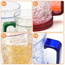 Double Wall Gel Freezer Beer Mug - Frosty Mugs Freezable Drinking Cups with Handle, Classic Style for Enjoying Beer, Juice, Soda at Parties, Outside Activity(Set of 4, Each for 15 oz)