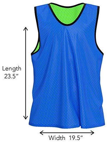 Unlimited Potential Nylon Mesh Scrimmage Team Practice Vests Pinnies Jerseys Bibs for Children Youth Sports Basketball, Soccer, Football, Volleyball (Pack of 12)