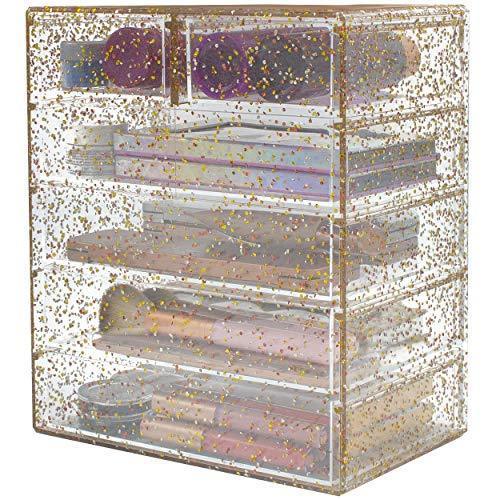 Sorbus Cosmetics Makeup and Jewelry Big Storage Display-Stylish Vanity, Bathroom Case, 4 Large, 2 Small Drawers, Clear