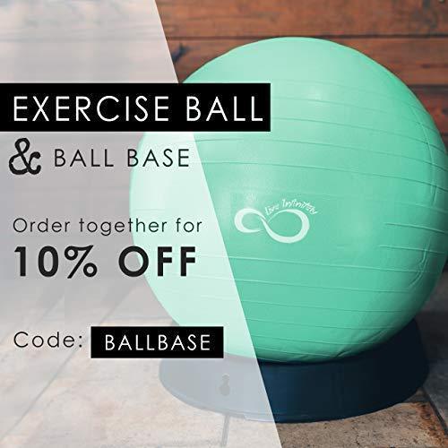 Live Infinitely Exercise Ball (55cm-95cm) Extra Thick Professional Grade Balance & Stability Ball- Anti Burst Tested Supports 2200lbs- Includes Hand Pump & Workout Guide Access