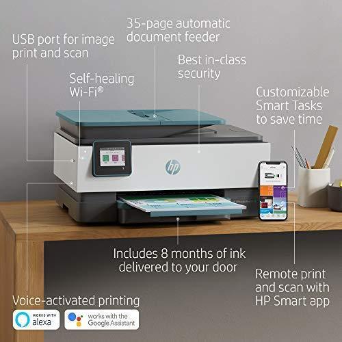 HP OfficeJet Pro 8035 All-in-One Wireless Printer - Includes 8 Months of Ink Delivered to Your Door, Smart Home Office Productivity - Basalt (5LJ23A)