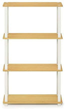 Furinno (99557BK/GY) Turn-N-Tube 4-Tier Multipurpose Shelf Display Rack - Black/Grey