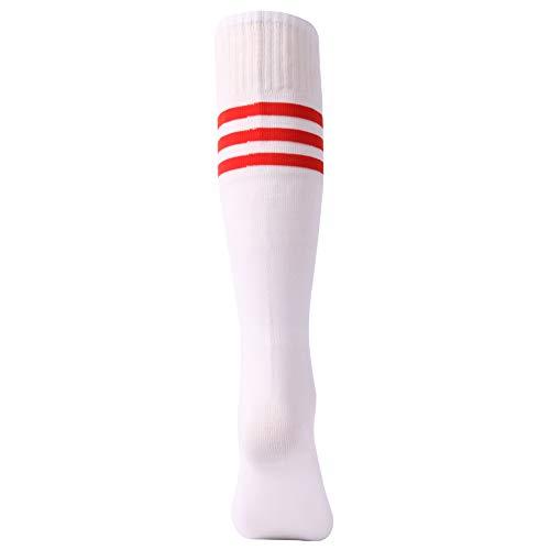 saounisi Unisex Tube Socks Stripe,2 Pairs Knee High Football Soccer Volleyball Baseball Cheerleading Team Socks