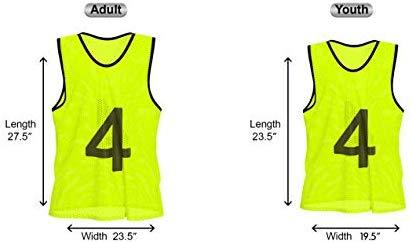 Unlimited Potential Nylon Mesh Scrimmage Team Practice Vests Pinnies Jerseys Bibs for Children Youth Sports Basketball, Soccer, Football, Volleyball (Pack of 12)