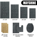 Office Marshal 16x24 Inches Non-Slip Bathroom Rug Shag Shower Mat Machine-Washable Bath Mats with Water Absorbent Soft Microfibers, 2 Pack, Black