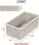 DIOMMELL Foldable Cloth Storage Box Closet Dresser Drawer Organizer Fabric Baskets Bins Containers Divider with Drawers for Clothes Underwear Bras Socks Lingerie Clothing,Set of 9 Grey 090