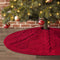 LimBridge Christmas Tree Skirt, 48 inches Diamond Knit Knitted Thick Rustic Xmas Holiday Decoration, Burgundy