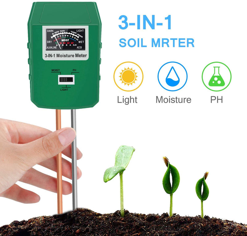 Womtri Soil Moisture Meter,3-in-1 Soil pH Meter,Test Kit for Moisture,Great for Home and Garden, Lawn, Farm, Indoor & Outdoor Use