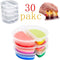 30 Pack Two-Compartment Condiment Containers with Attached Lid Reusable for Work School Home Travel