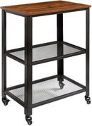 IBUYKE Industrial Printer Stand, 3-Tier Printer Cart for Storage, Printer Table with Storage Rack for Home or Office, Rustic Brown and Black GL-TMJ011H