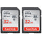 Calumet Sandisk Ultra SDHC 32GB 80MB/S C10 Flash Memory Card (SDSDUNC-032G-AN6IN) 2 Pack
