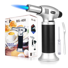 Culinary Butane Torch, Sondiko Professional Cooking Torch Lighter Butane Refillable, Adjustable Flame, Safety Lock for Baking, BBQ, Creme Brulee, Heat Shrinking Tubing and Soldering