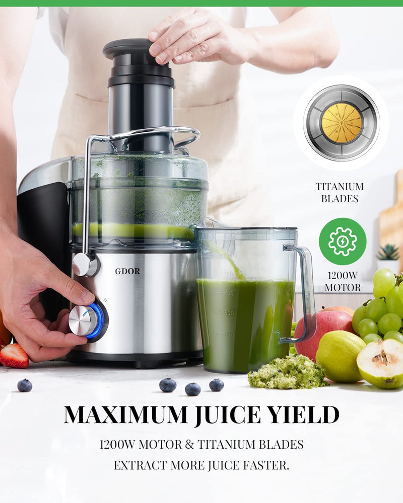 Homeleader Juicer Juice Extractor 3 Speed Centrifugal Juicer with