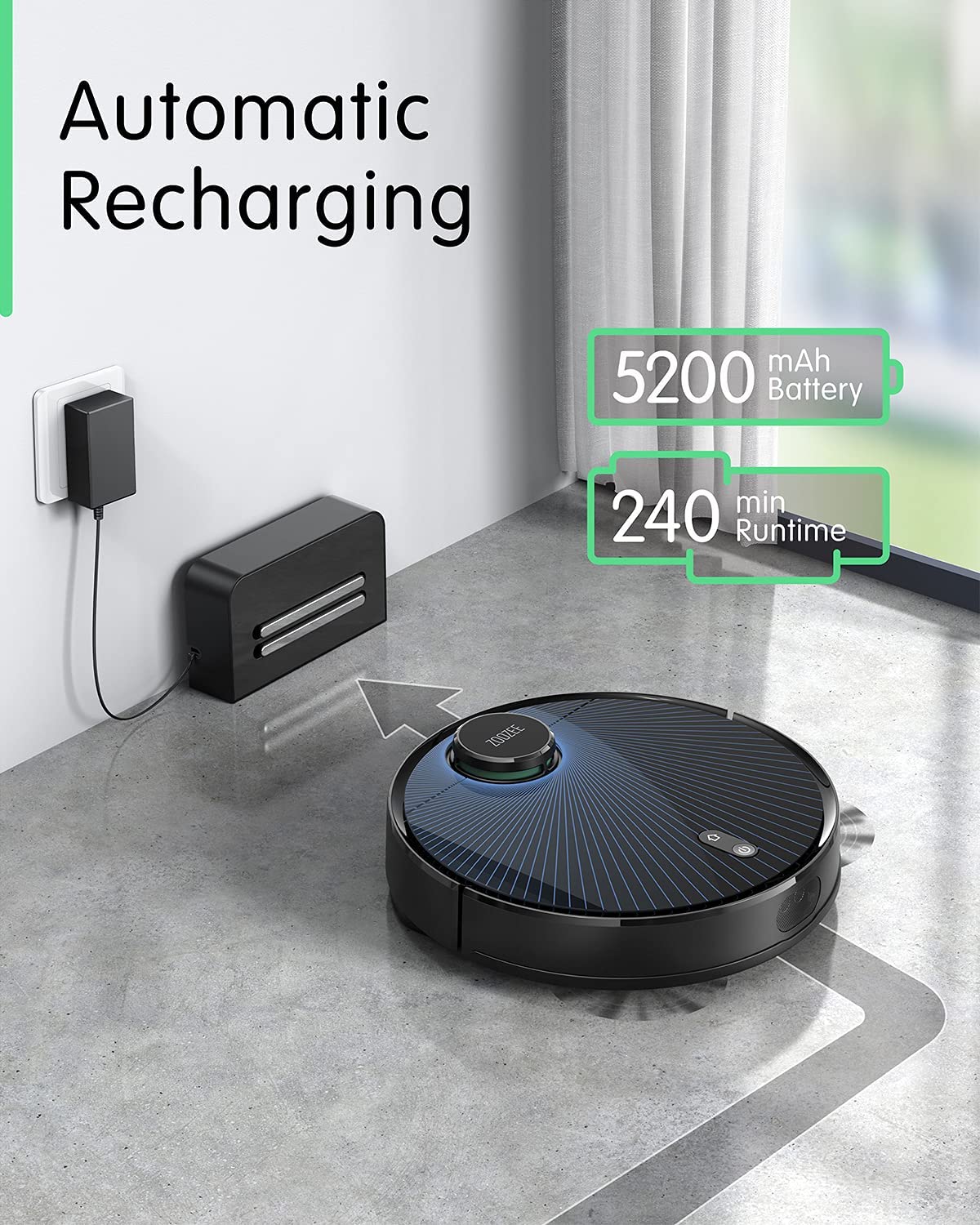 ZOOZEE Z70 Robot Vacuum and Mop, Compatible with 5 GHz WiFi, Precise Lidar Navigation Robotic Vacuum with 3500 Pa Power Suction, Multi-Floor Mapping, 5200 MAh LG Battery, Work with Alexa