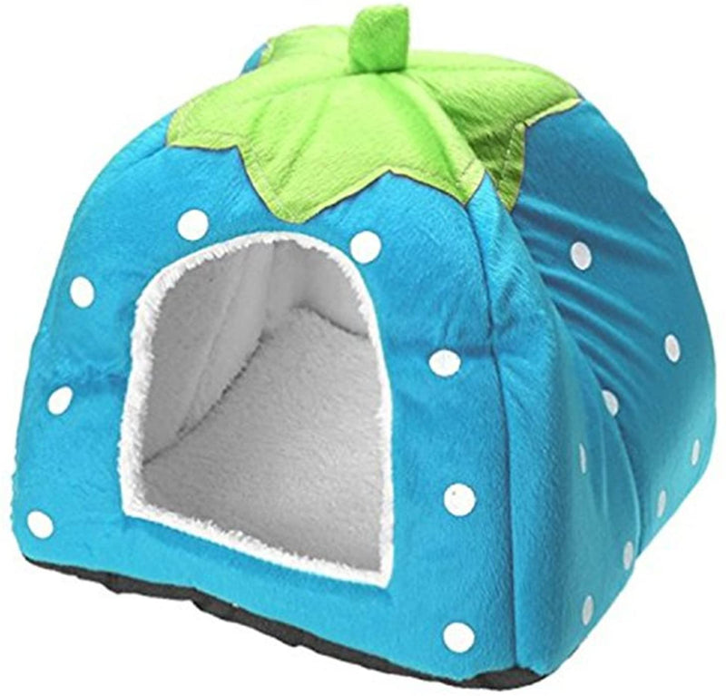 Nest 9 Strawberry Style Cute Soft Cotton Sponge Puppy Cat Dog House Pet Bed Dome Tent Warm Cushion Basket