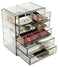 Sorbus Cosmetics Makeup and Jewelry Big Storage Display-Stylish Vanity, Bathroom Case, 4 Large, 2 Small Drawers, Clear